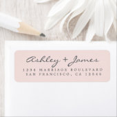 Étiquette Élégant Script Pastel Mariage rose Adresse de reto (En situation)