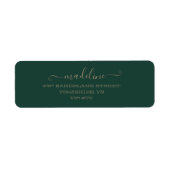 Étiquette Élégant script personnalisé Emerald Nom vert Adres (Devant)