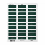 Étiquette Élégant script personnalisé Emerald Nom vert Adres (Feuille entière)