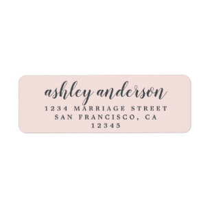 Étiquette Élégant Script personnalisé Pastel Rose Adresse de