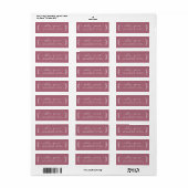 Étiquette Élégant Script Purple Mariage Adresse de retour (Feuille entière)