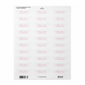 Étiquette Élégant Script rose Mariage blanc Adresse de retou (Feuille entière)