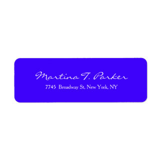 Étiquette Élégant Script Ultramarine Bleu Unique Feminine