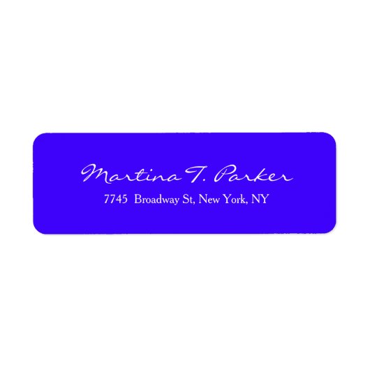 Étiquette Élégant Script Ultramarine Bleu Unique Feminine (Devant)
