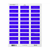 Étiquette Élégant Script Ultramarine Bleu Unique Feminine (Feuille entière)
