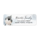 Étiquette Élégant Script Winter Woodland Bird Adresse (Devant)