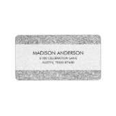 Étiquette Elegant Silver Glitter (Devant)