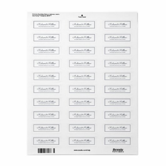 Étiquette Élégant Simple Cursive Script Adresse de retour (Feuille entière)