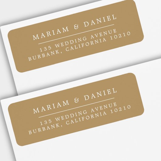 Étiquette Elegant Simple Gold Wedding Return Address