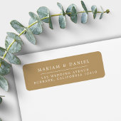 Étiquette Elegant Simple Gold Wedding Return Address