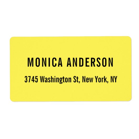 Étiquette Élégant Simple Jaune Unique Original Professionnel (Devant)