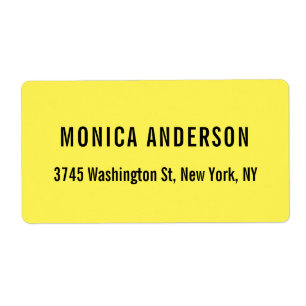 Étiquette Élégant Simple Jaune Unique Professionnel Original