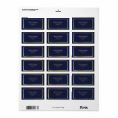 Étiquette Elégant simple marine moderne bleu faux or (Feuille entière)