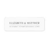 Étiquette Elegant Simple Moderne Adresse de retour (Devant)