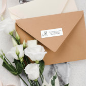 Étiquette Élégant simple noir et blanc monogramme Adresse