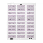 Étiquette Élégant Simple Simple Clair Décontracté Lilac (Feuille entière)