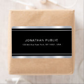 Étiquette Elégant soie moderne look Modèle noir glamour (En situation)