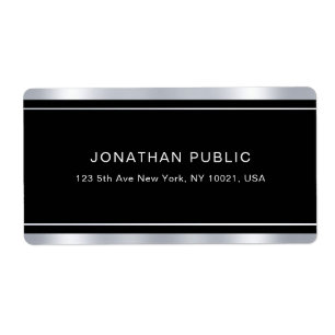 Étiquette Elégant soie moderne look Modèle noir glamour