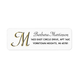 Étiquette Élégant Sophistiqué Personnalisé Monogramme Étique