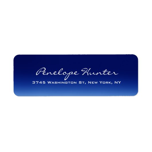 Étiquette Élégant stylé tendance bleu manuscrit Script (Devant)