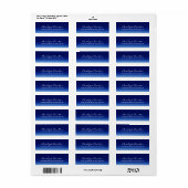 Étiquette Élégant stylé tendance bleu manuscrit Script (Feuille entière)