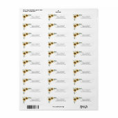 Étiquette Elegant Sunflower Eucalyptus Floral Return Address (Feuille entière)