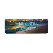 Étiquette Elégant Sunset Beach String Lights Mariage été (Devant)