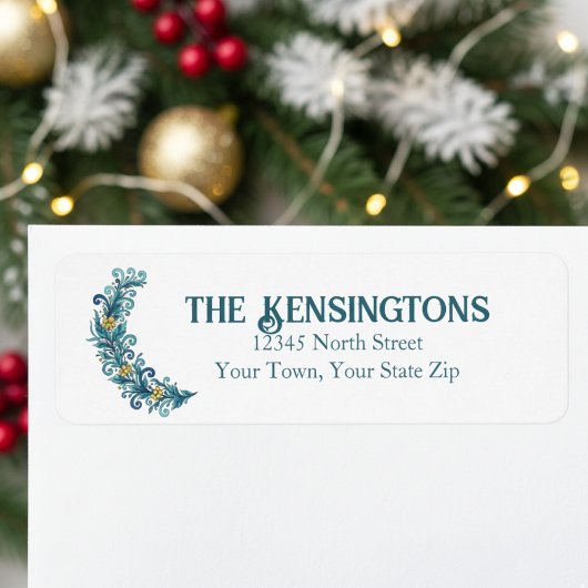 Étiquette Élégant Swag Wreath Adresse de retour
