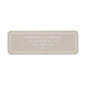 Étiquette Elegant Taupe Wedding Return Address (Devant)