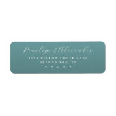 Étiquette Elegant Teal Minimalist (Devant)