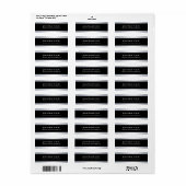 Étiquette Elégant tendance moderne Noir argent Arrière - pla (Feuille entière)