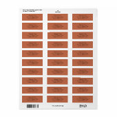 Étiquette Elegant Terracotta Clay Return Address (Feuille entière)