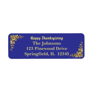 Étiquette Elégant Thanksgiving Gold