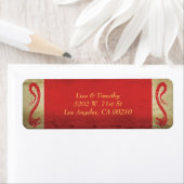 Étiquette Elégant thème asiatique Mariage Dragon rouge (En situation)