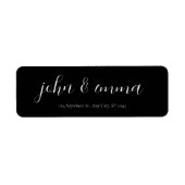Étiquette Elégant thème Mariage noir et blanc (Devant)