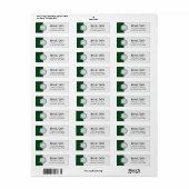 Étiquette Élégant timbre d'argent Monogramme sur vert de la (Feuille entière)