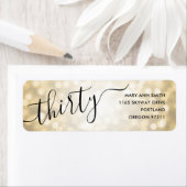 Étiquette Elégant Trente Or Parties scintillant Lumières 30e (En situation)