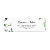 Étiquette Elegant Tropical Green Foliage Adresse de retour (Devant)