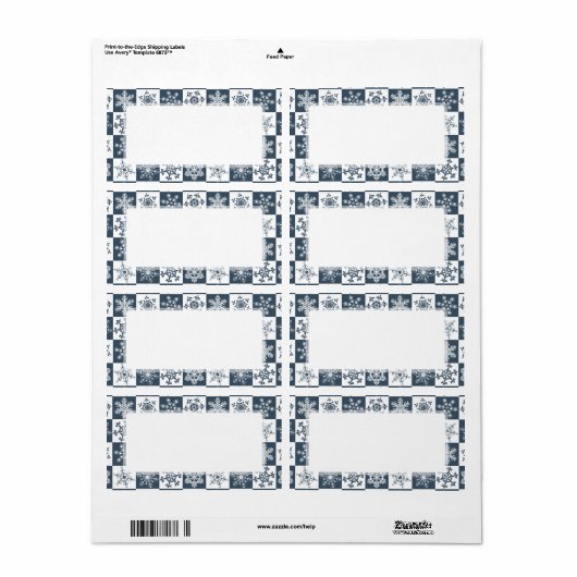 Étiquette Élégant Turquoise Green Winter Holiday Snowflakes (Feuille entière)