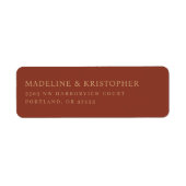Étiquette Élégant Typographique Marron (Devant)