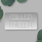 Étiquette Élégant Unique Moderne Gris Monogramme Adresse de