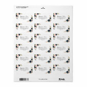 Étiquette Élégant Unique Winter Floral Wedding RSVP Adresse (Feuille entière)