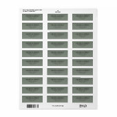 Étiquette Élégant Vert Olive Minimaliste (Feuille entière)