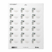 Étiquette Élégant Vert Or Feuilles Pailletées Baby Shower (Feuille entière)