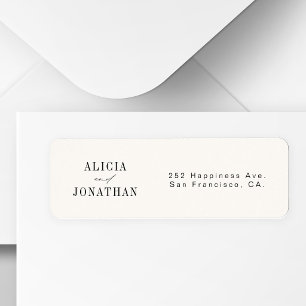 Étiquette Élégant vieil argent adresse de retour de mariage