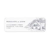 Étiquette Elegant Vineyard Illustration Wedding Return (Devant)