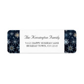 Étiquette Élégant Vintage Flakes de neige hiver (Devant)