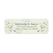 Étiquette Elégant violet aquarelle Fleurs (Devant)