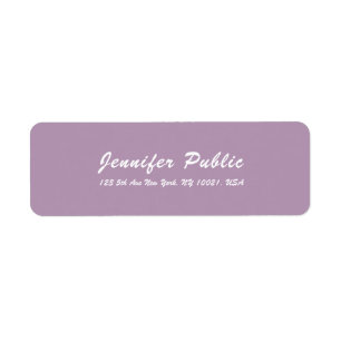 Étiquette Élégant violet blanc moderne Script simple Modèle