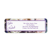 Étiquette Élégant violet Mariage Floral Adresse de retour (Devant)